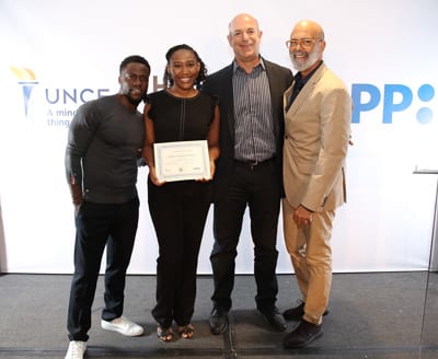 Kevin Hart, Wilson, KIPP John Fisher, Board Chair of KIPP; and Dr. Michael Lomax, CEO of UNCF