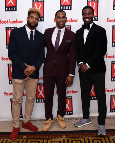 Odell Beckham Jr., Victor Cruz and Prince Amukamara lend support at Foot Locker's On Our Feet gala.