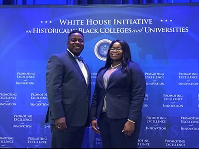 Voorhees President Evans and Miss Voorhees College, Terrianna Mccullough
