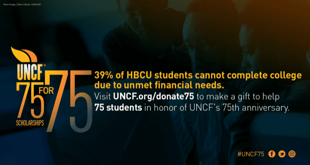 banner image for UNCF 75th anniversary